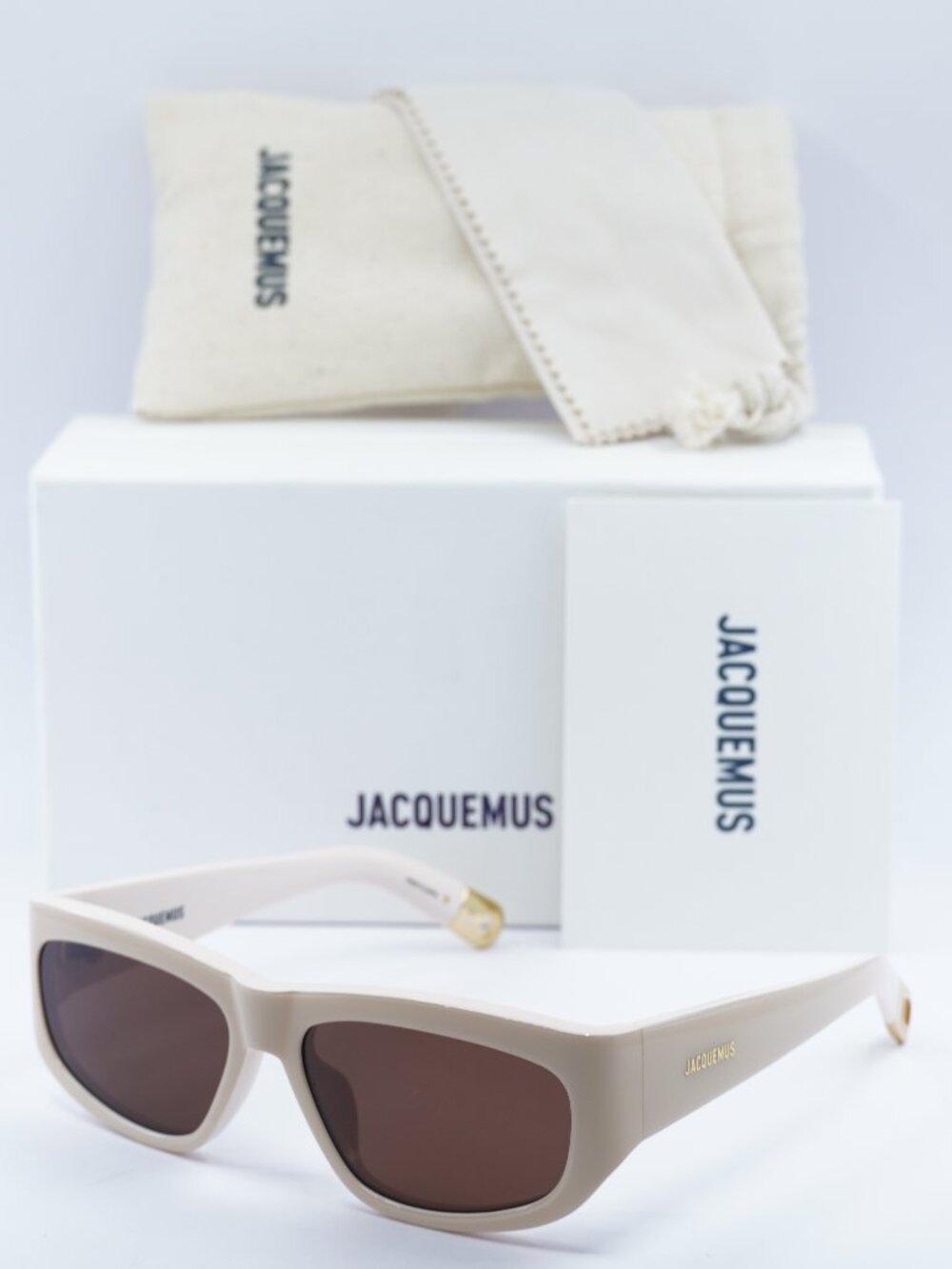 Jacquemus PILOTA JAC/2 C2 Square Sunglasses - Ivory Pink\Pink